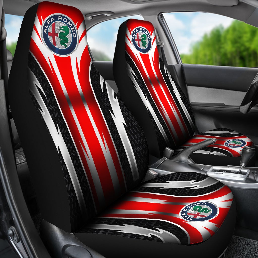 2 Front Alfa Romeo Seat Covers Red