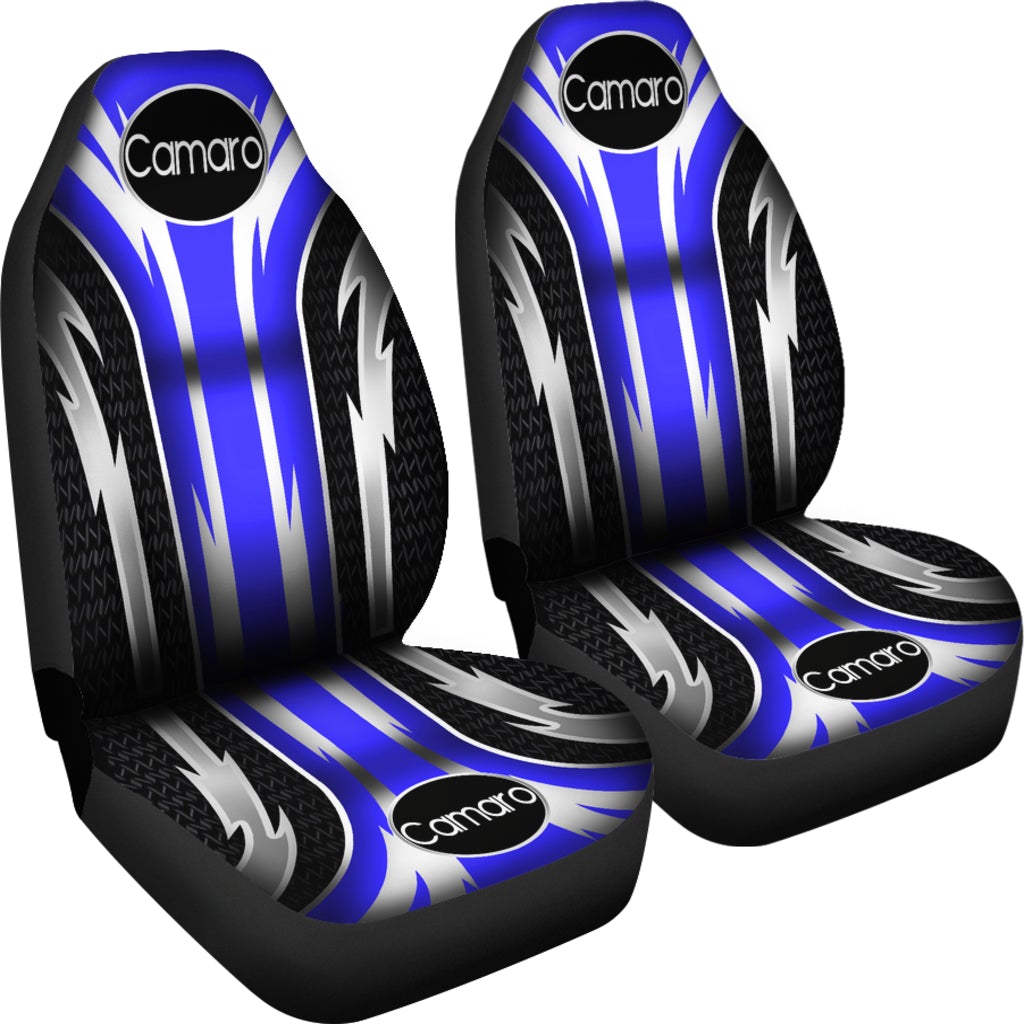 2 Front Camaro Seat Covers Blue