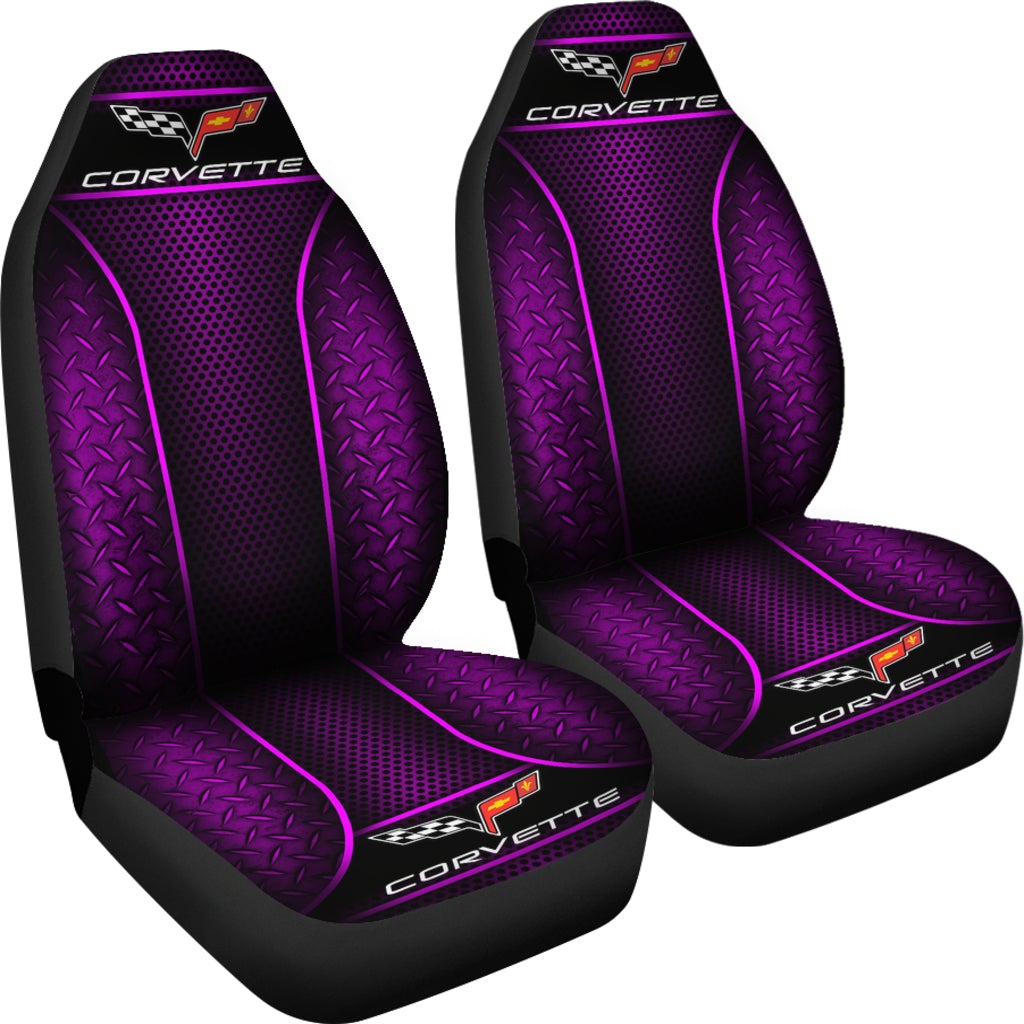 2 Front Corvette C6 Seat Covers Pink