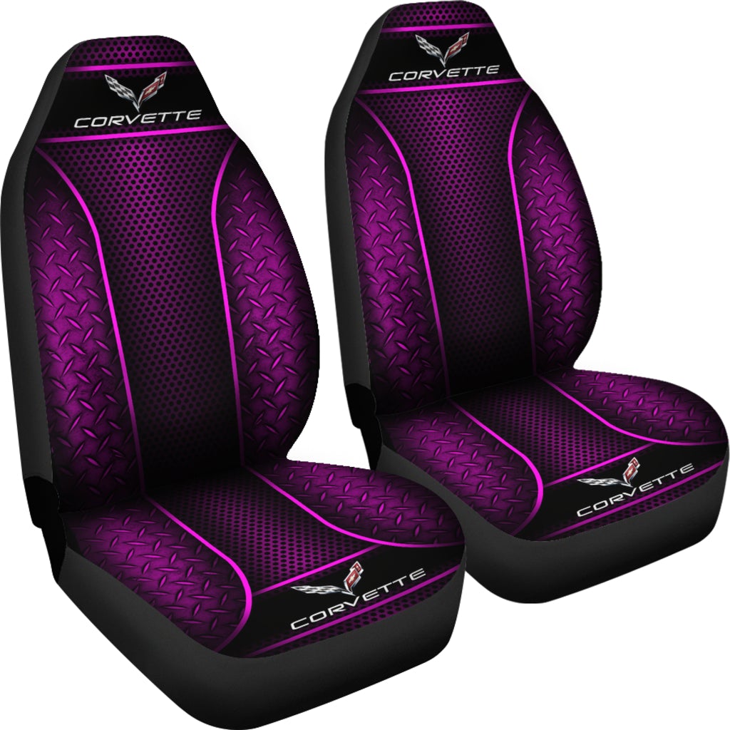 2 Front Corvette C7 Seat Covers Pink