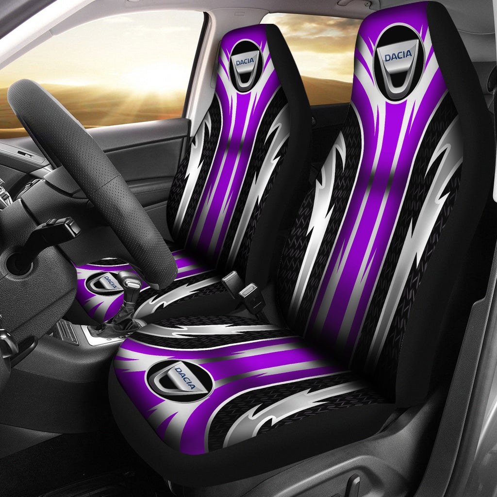 2 Front Dacia Seat Covers Purple