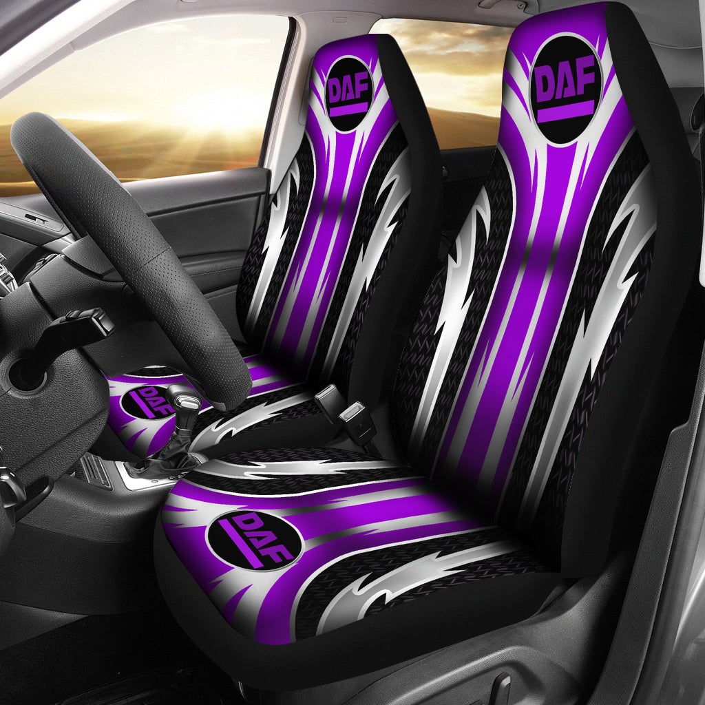 2 Front DAF Trucks Seat Covers Purple