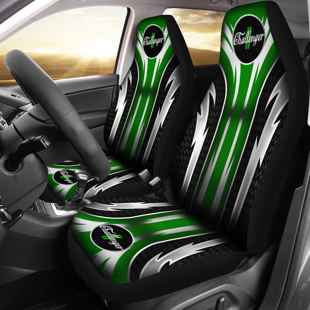 2 Front Dodge Challenger Seat Covers Green