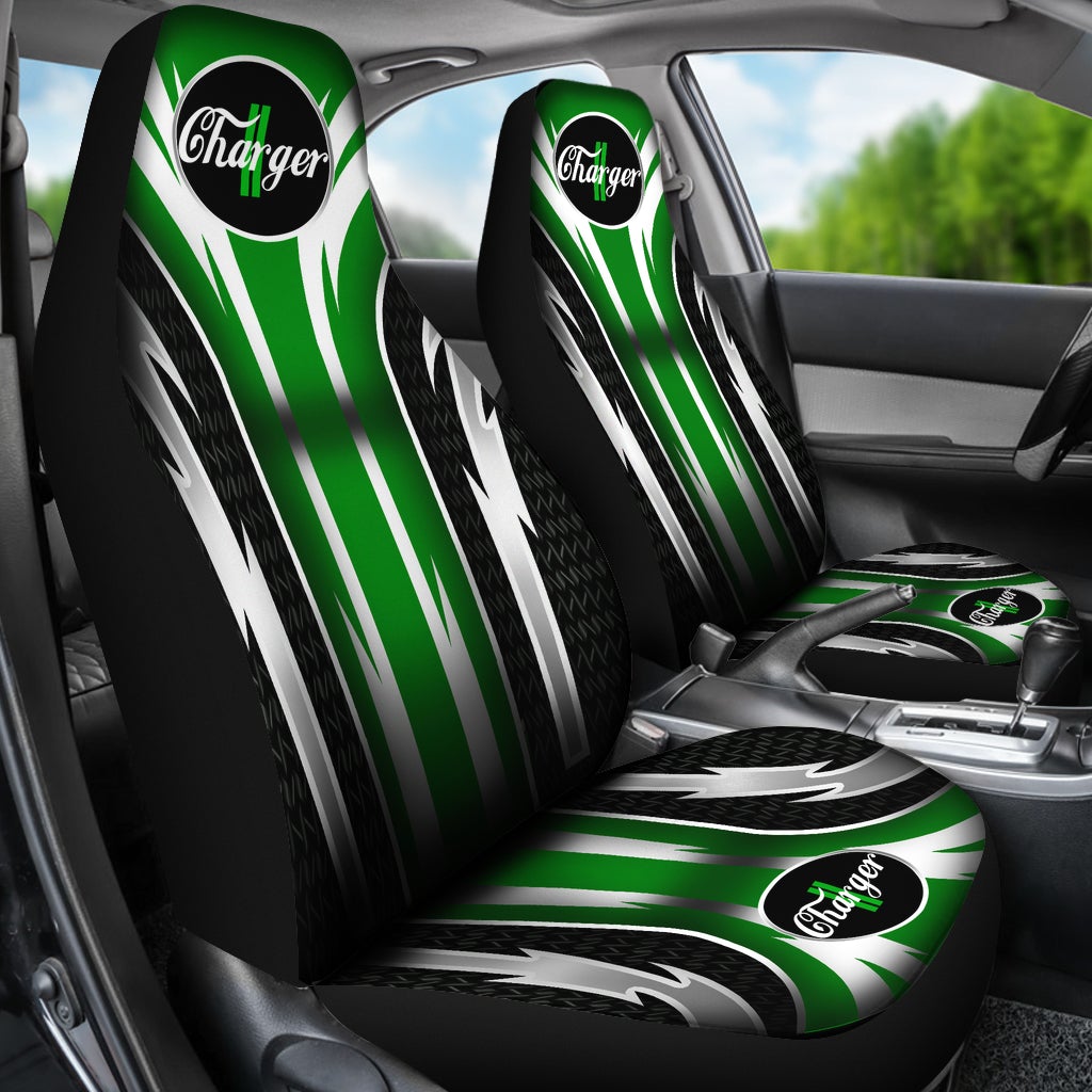 2 Front Dodge Charger Seat Covers Green