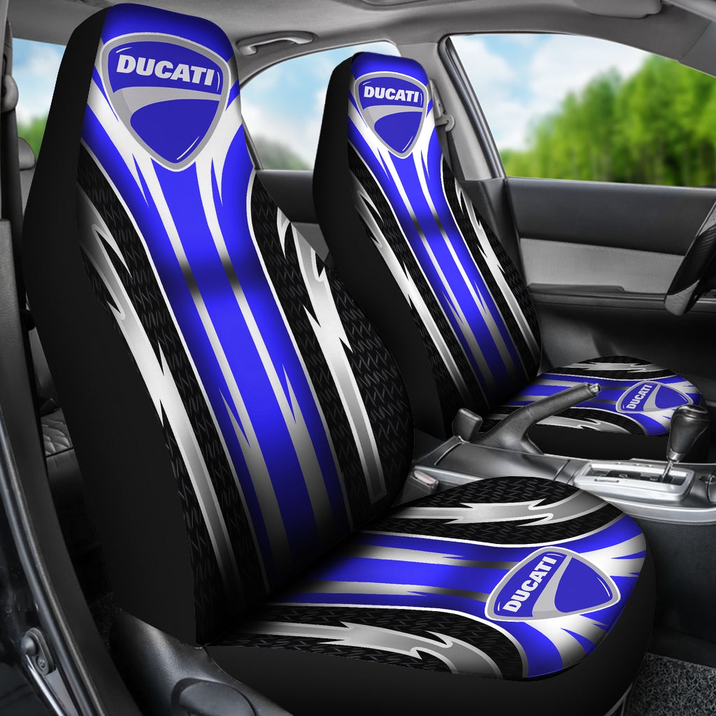 2 Front Ducati Seat Covers Blue