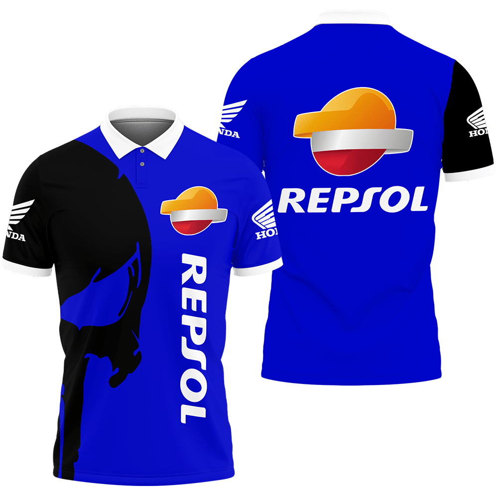 3D Printed Repsol Honda AN-HL Polo Shirt Ver 1 (Blue)