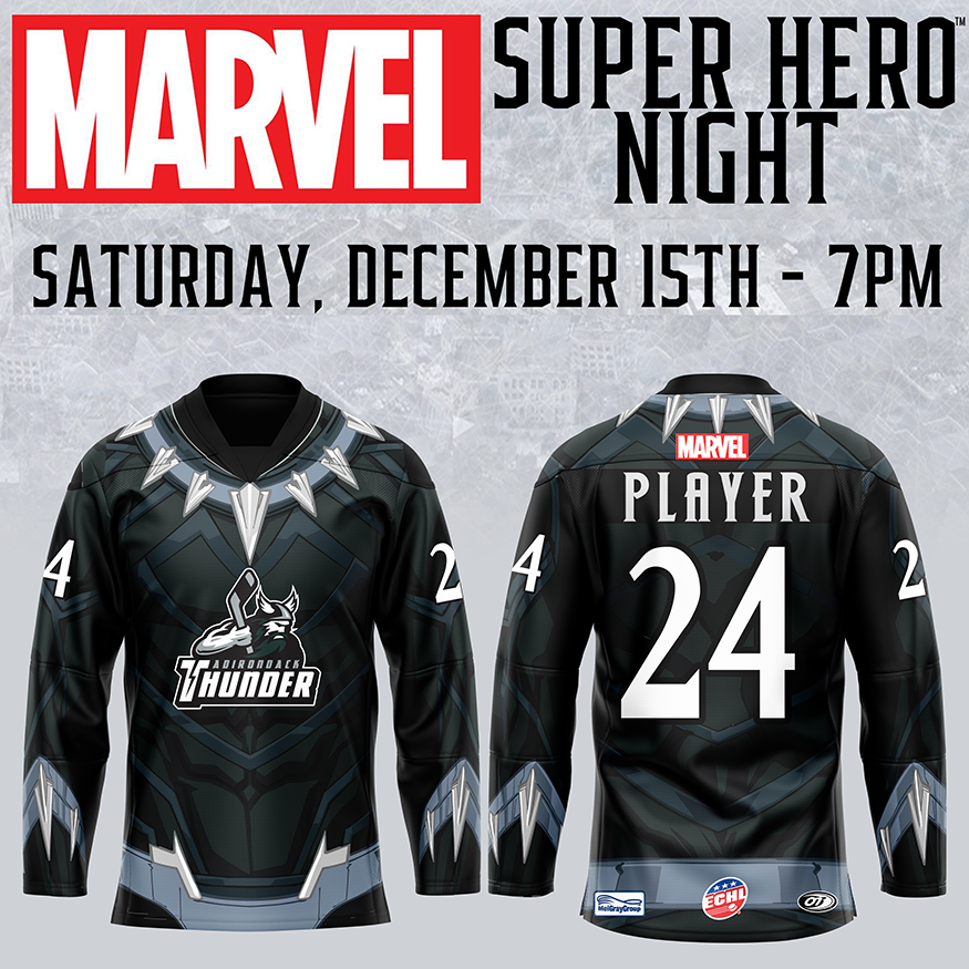 Adirondack Thunder x Marvel Super Hero Night Jersey