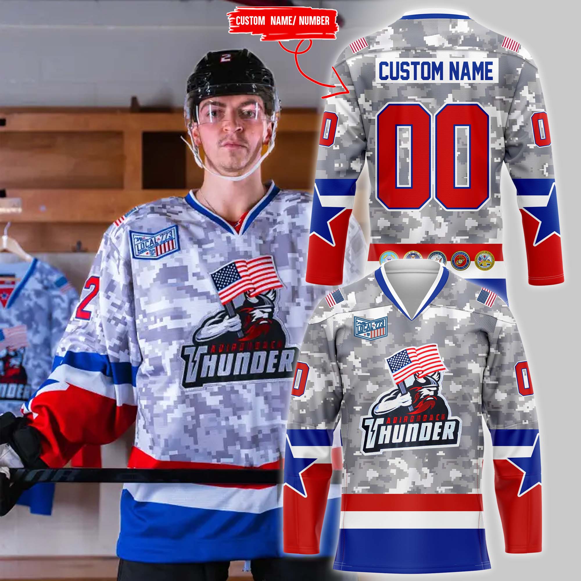 Adirondack Thunder x Military Appreciation Night Jersey