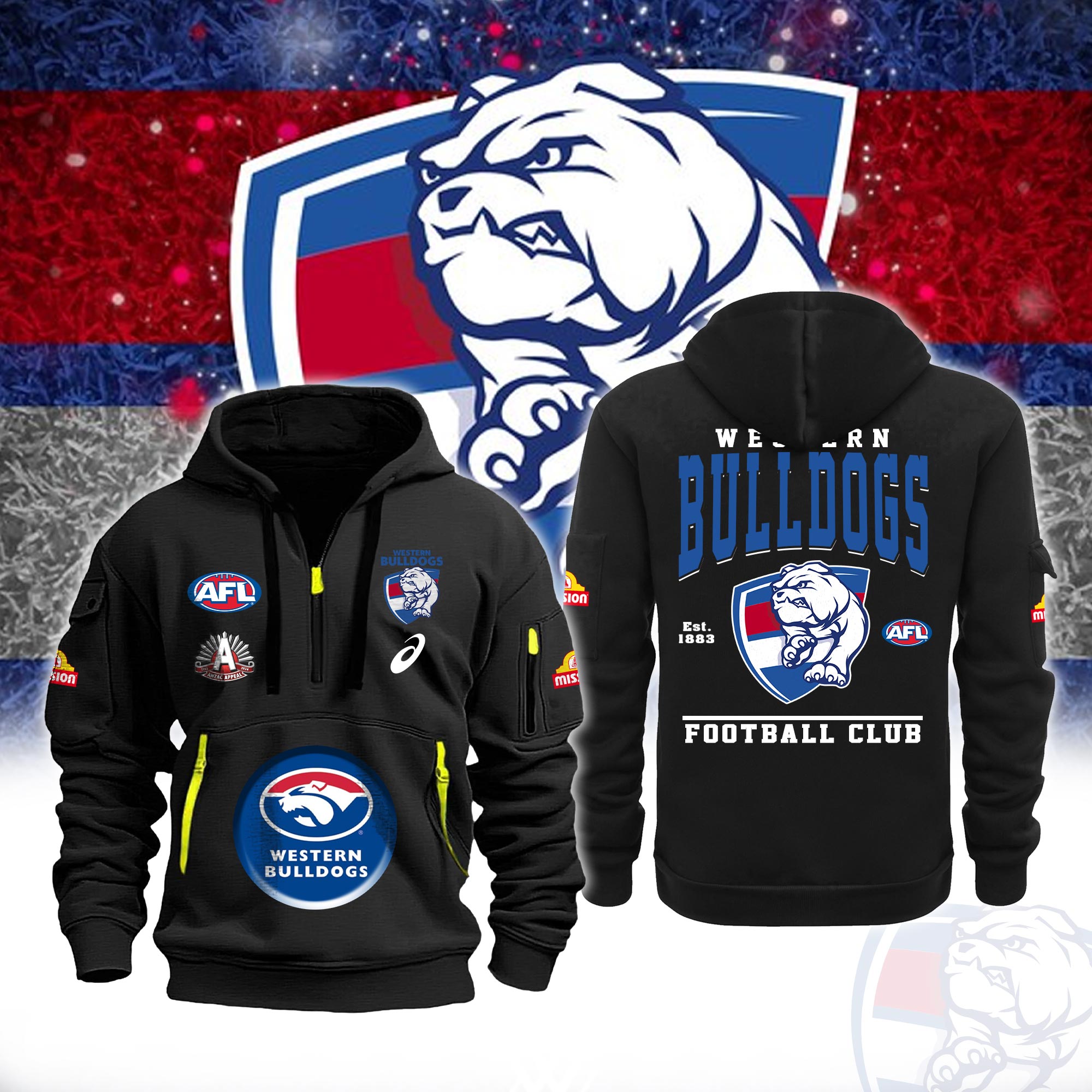 AFL Western Bulldogs ANZAC Day New Hoodie
