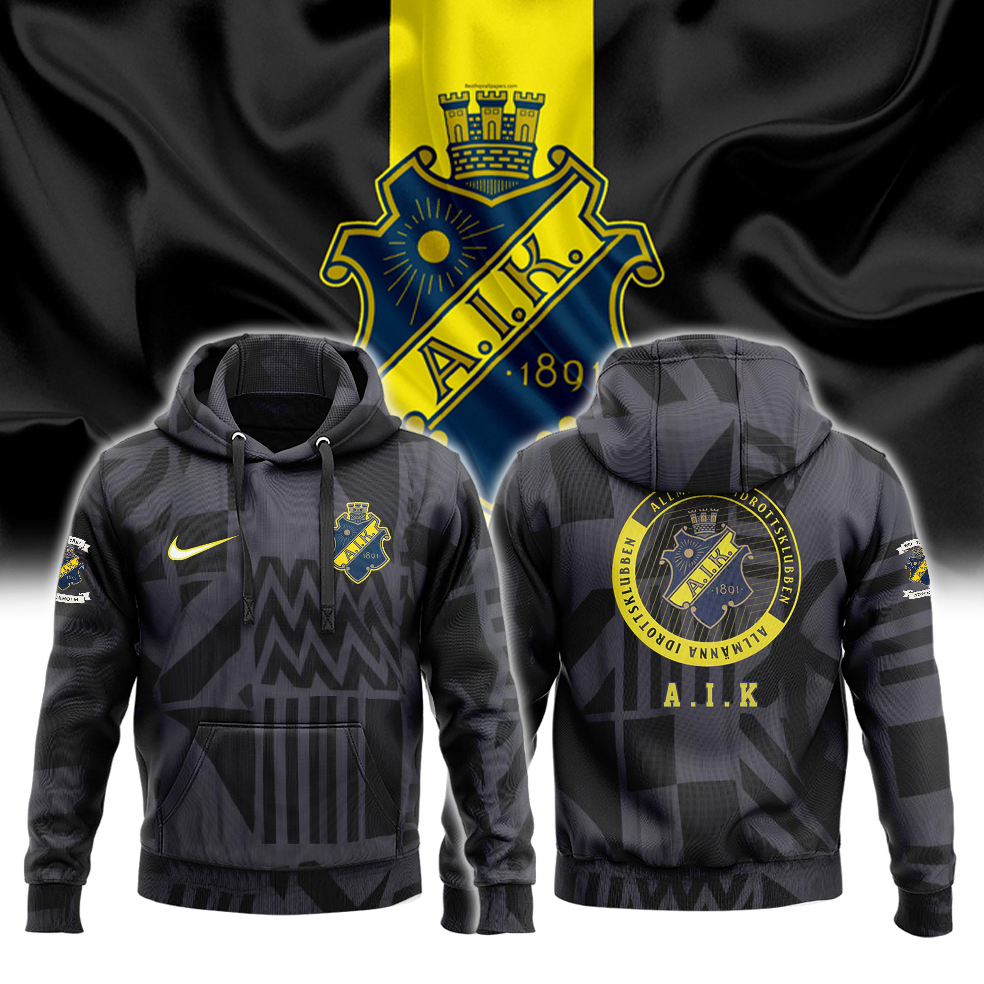 AIK New Grey Hoodie  Limited