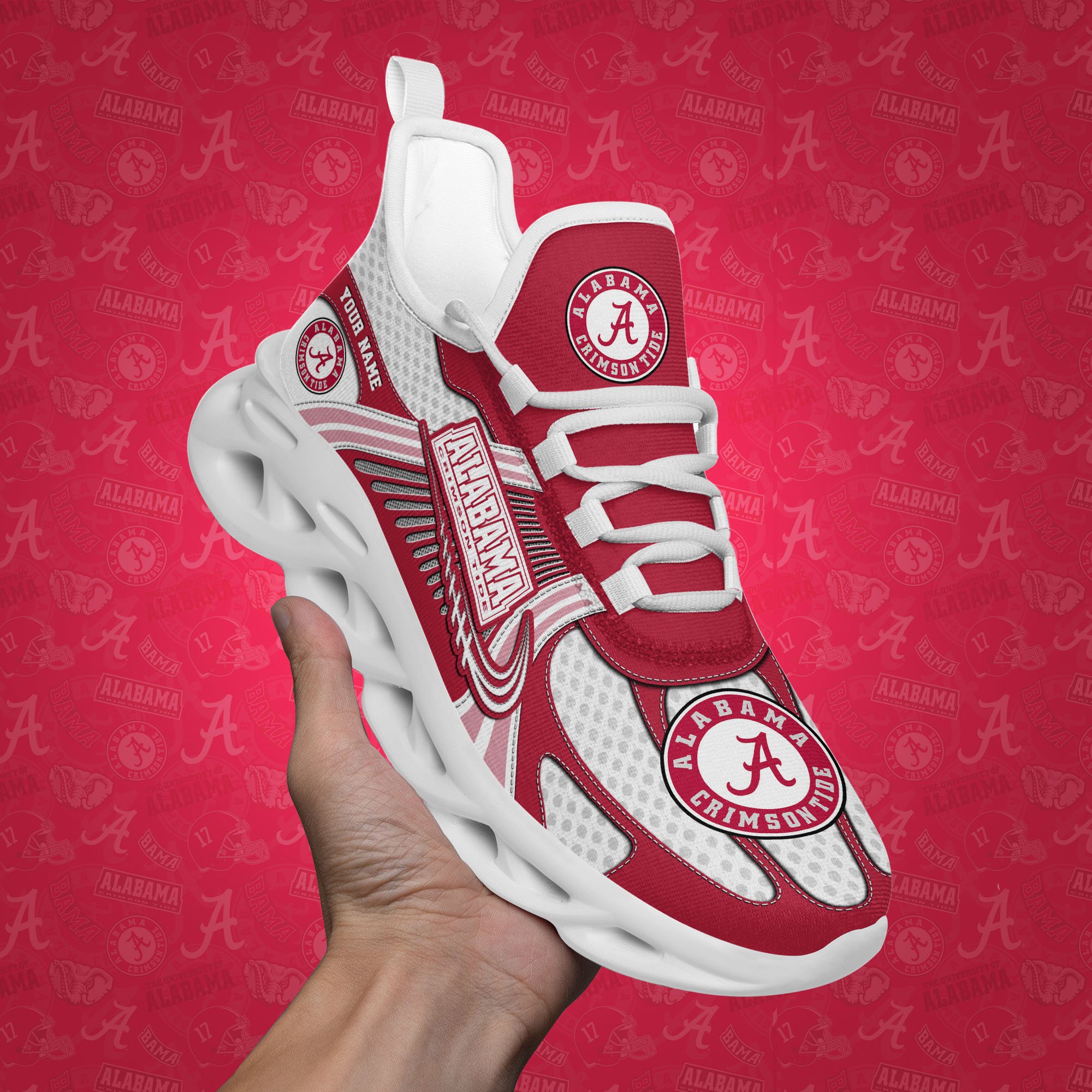 Alabama Crimson Tide Clunky Sneakers Custom Your Name, Sport Sneakers ETRG-62343