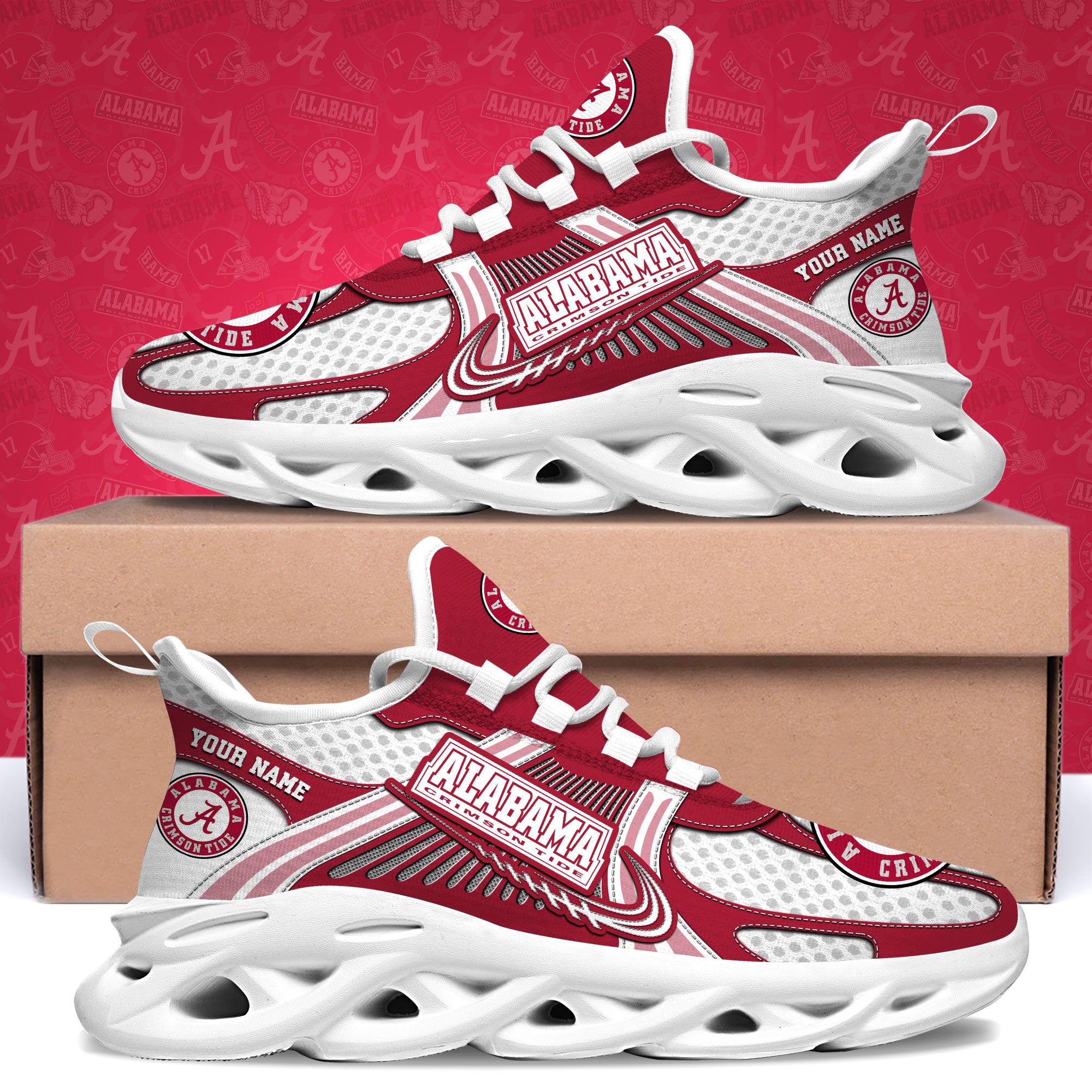 Alabama Crimson Tide Clunky Sneakers Custom Your Name, Sport Sneakers ETRG-62343 