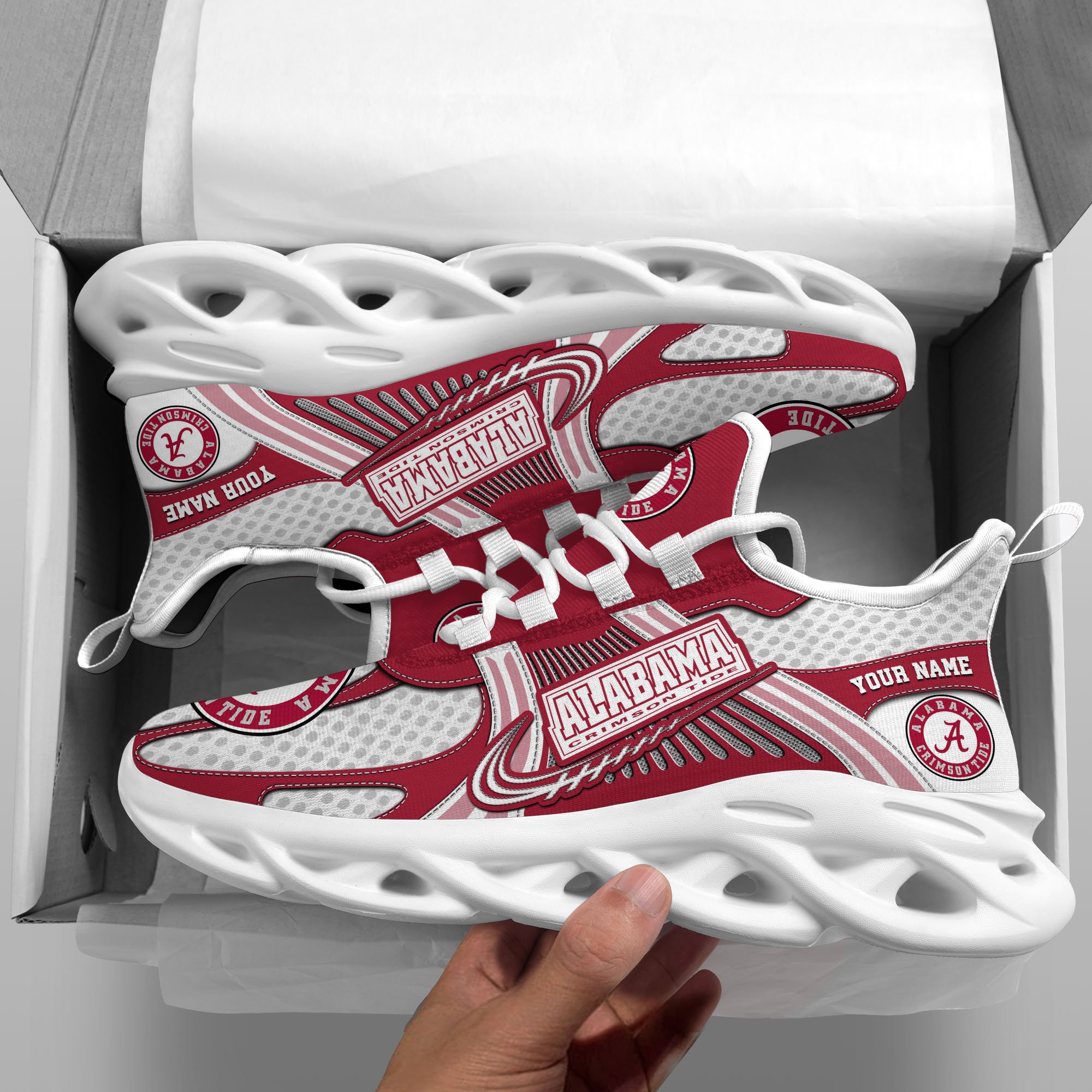 Alabama Crimson Tide Clunky Sneakers Custom Your Name, Sport Sneakers ETRG-62343