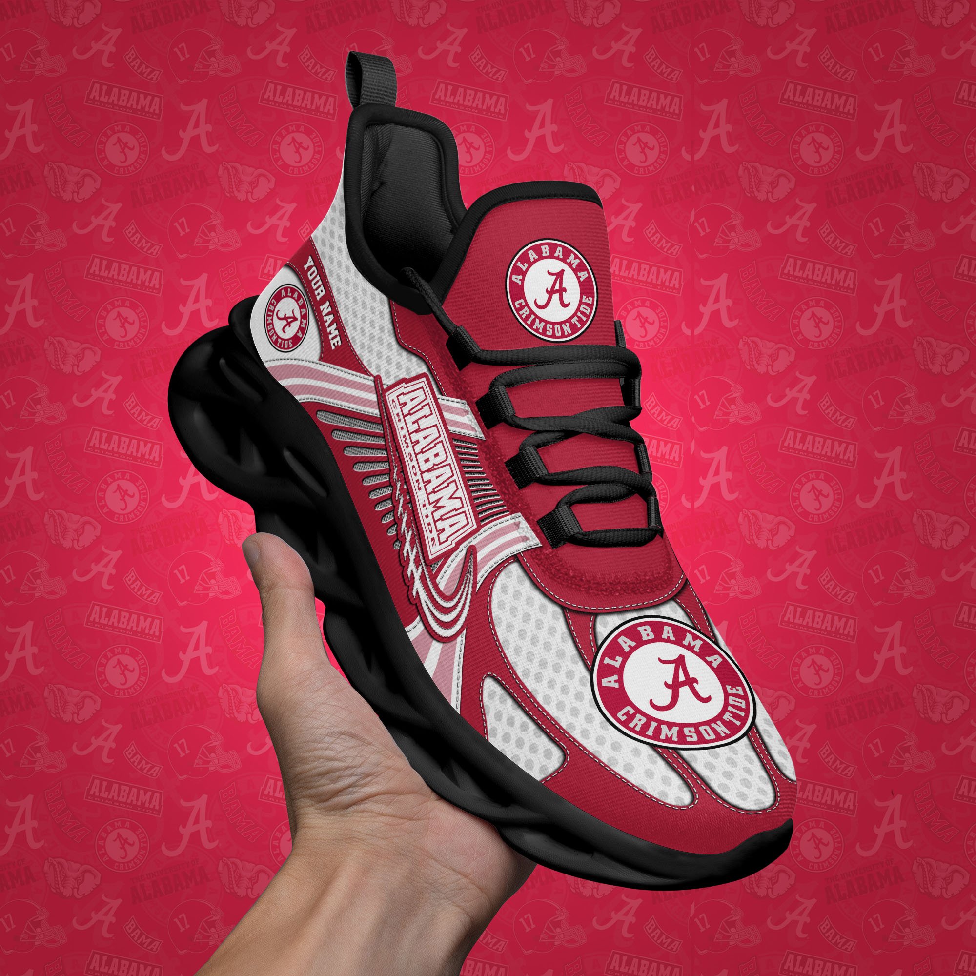 Alabama Crimson Tide Clunky Sneakers Custom Your Name, Sport Sneakers ETRG-62343