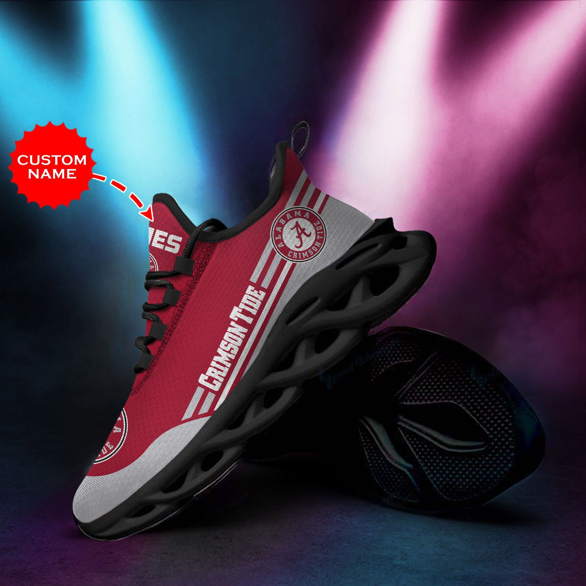 Alabama Crimson Tide Custom Personalized Max Soul Sneakers Shoes