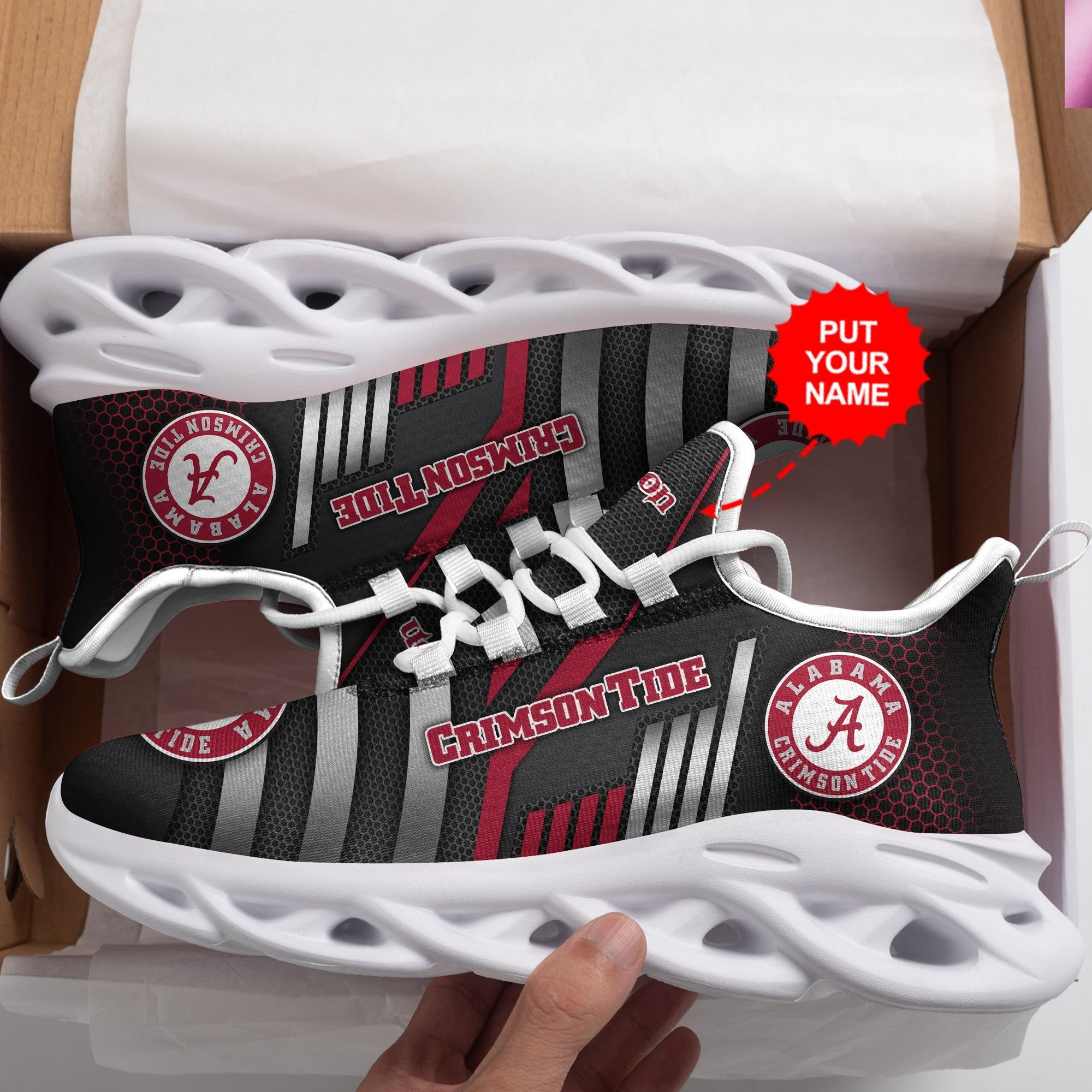 Alabama Crimson Tide Custom Personalized Max Soul Sneakers Shoes