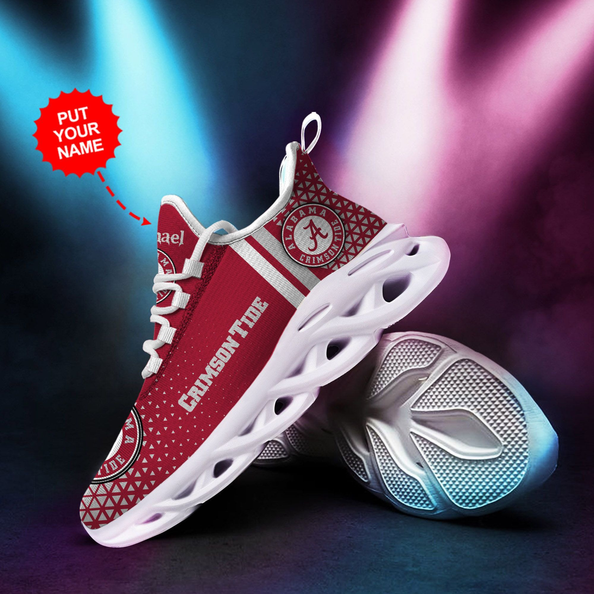 Alabama Crimson Tide Custom Personalized Max Soul Sneakers Shoes