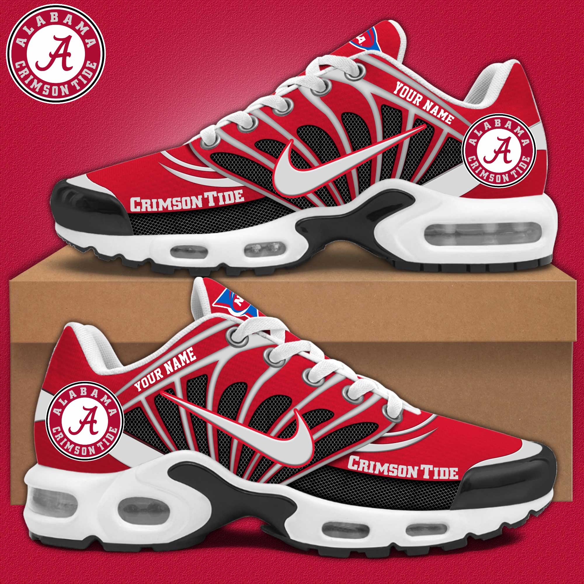 Alabama Crimson Tide Football Air Max Plus Sneakers