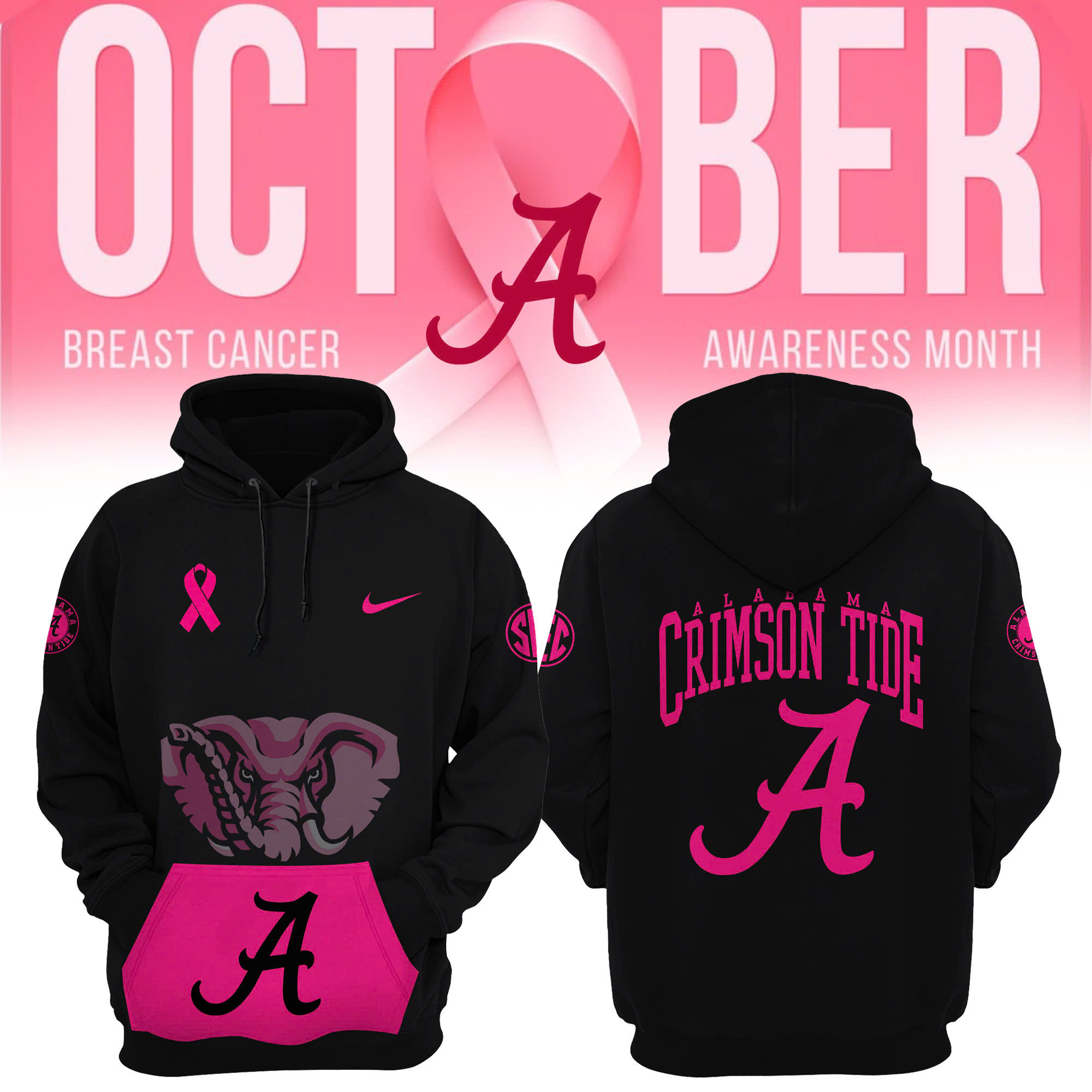 Alabama Crimson Tide football Crucial Catch Club Hoodie