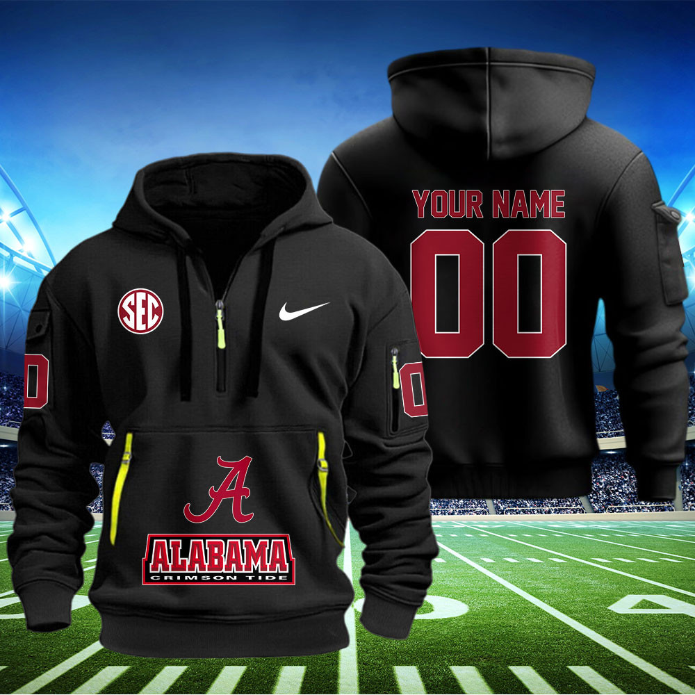 Alabama Crimson Tide Football Quarter Zip Hoodie