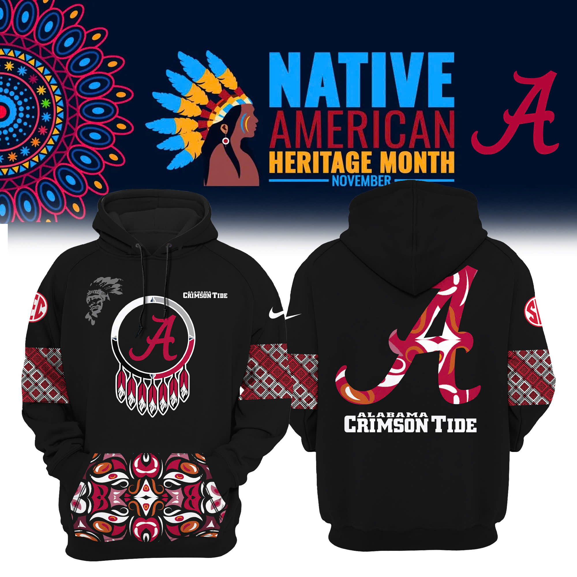 Alabama Crimson Tide Native American Heritage Month Premium Pullover Hoodie