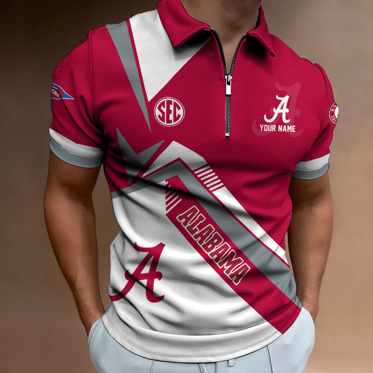 Alabama Crimson Tide Zip Polo
