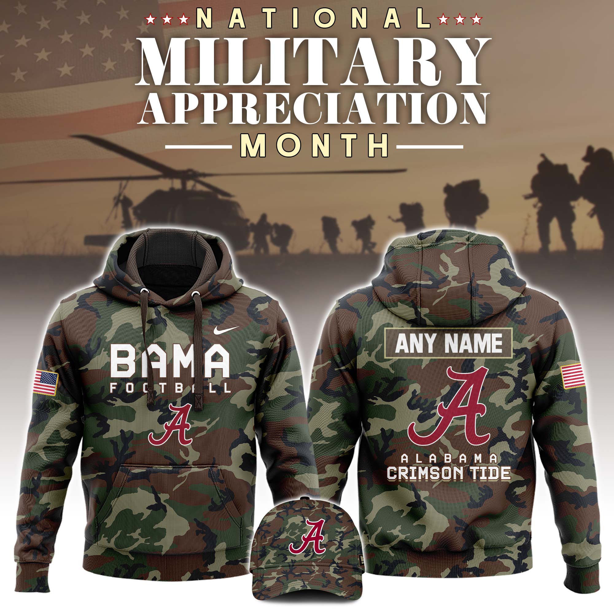 Alabama Football  Military Appreciation Club Hoodie