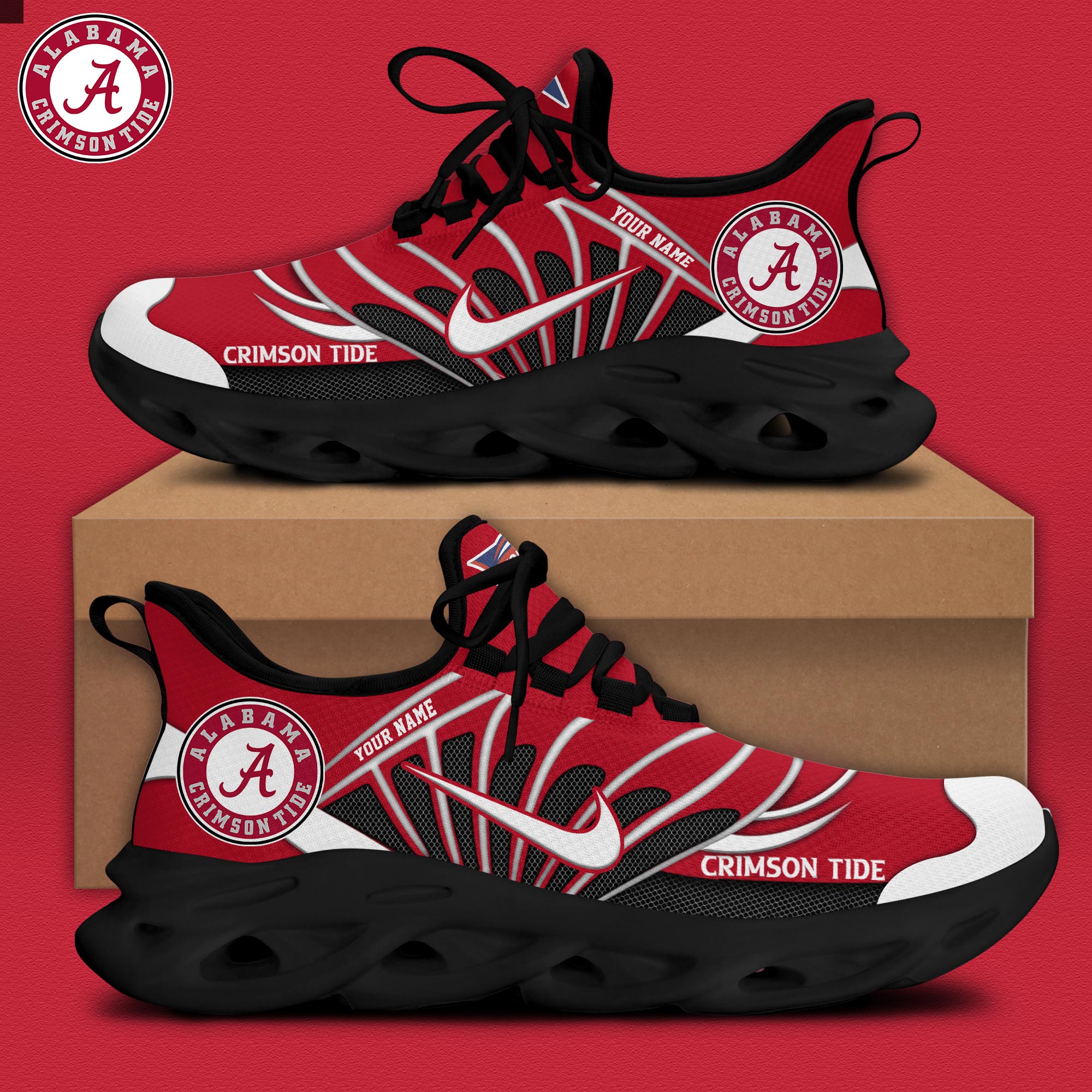 Alabama Football Personalized Max Soul Shoes