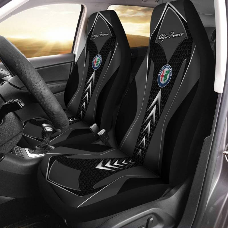 Alfa Romeo LPH Car Seat Cover (Set of 2) Ver 3 (Black)