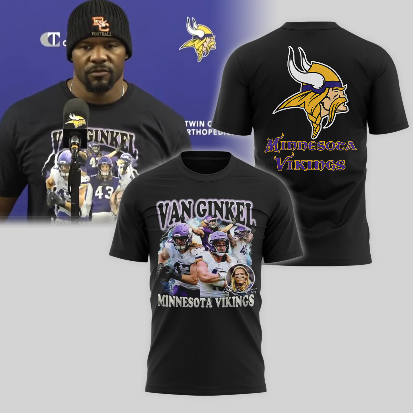 Andrew Van Ginkel Minnesota Vikings Tee