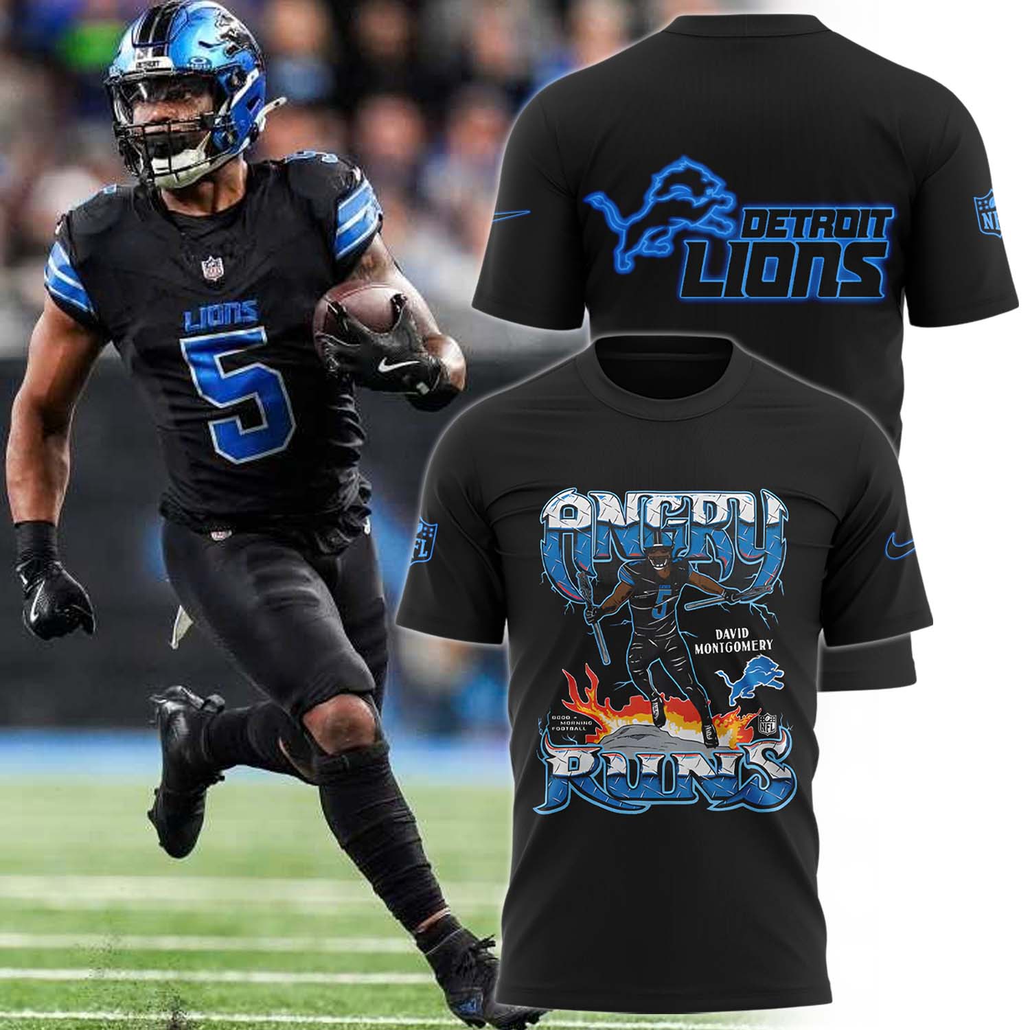 Angry Runs Lions David Montgomery Double Winner