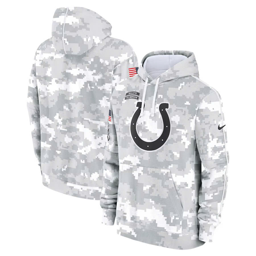 Arctic Camo Indianapolis Colts Salute to Service Club Fleece Pullover Hoodie