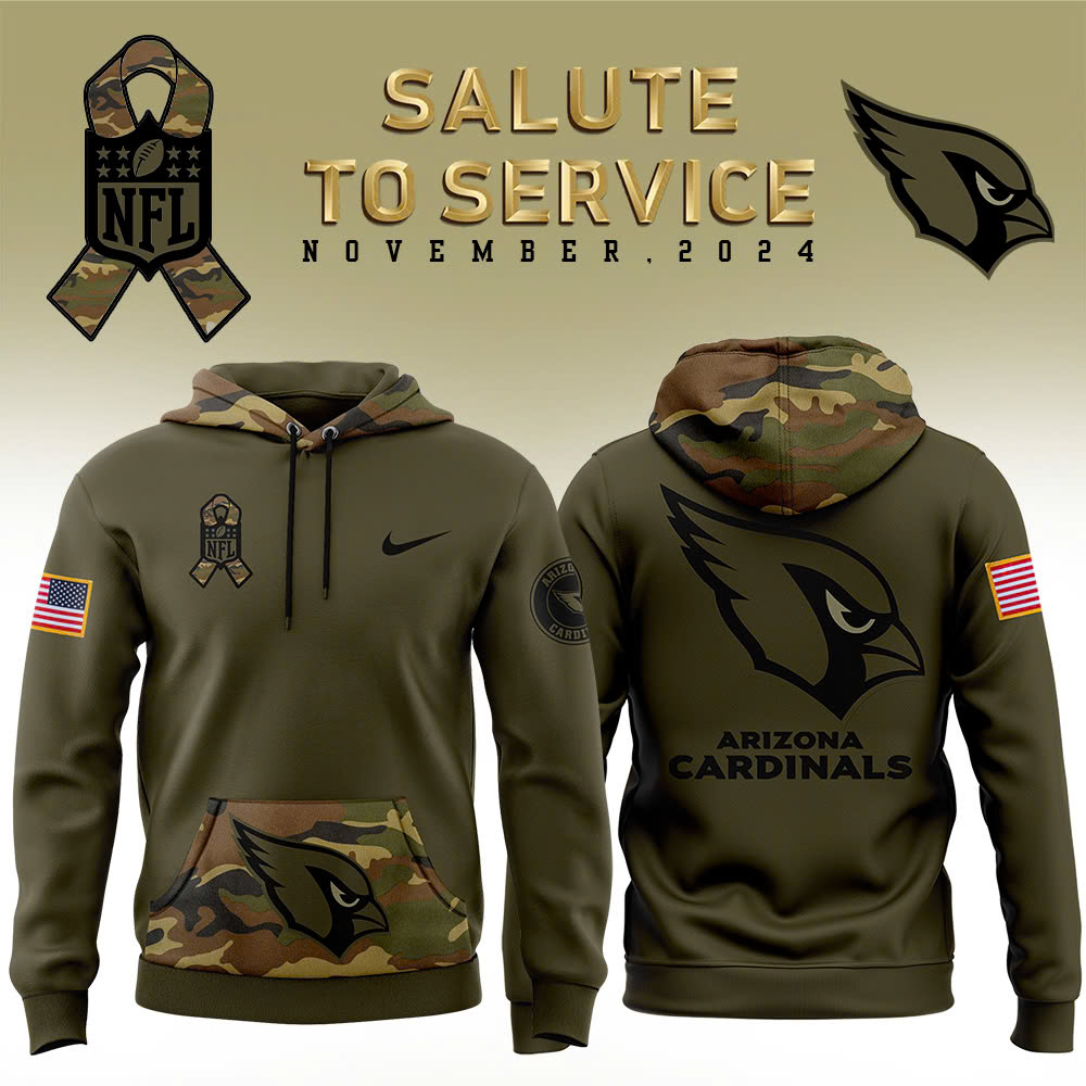 Arizona Cardinals Camo Salute to Service Club Fleece Pullover Hoodie V3