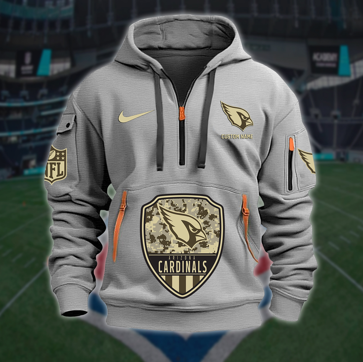 Arizona Cardinals New Personalized Quarter Zip Hoodie AZBTQZH000188