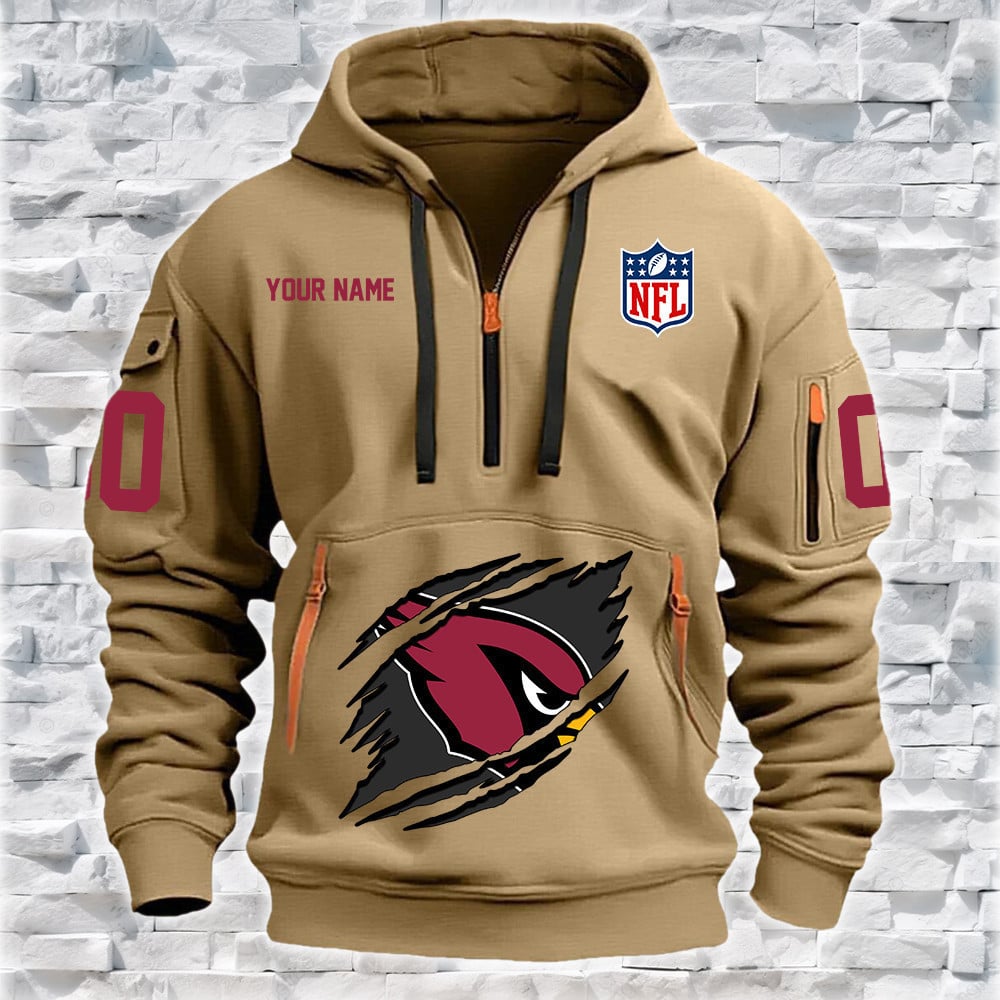 Arizona Cardinals New Personalized Quarter Zip Hoodie NA030