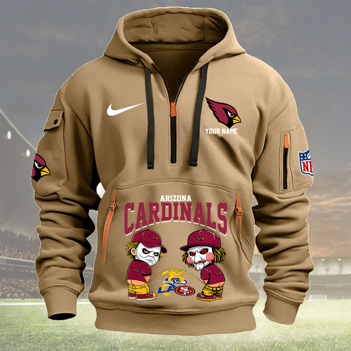 Arizona Cardinals Personalized Quarter Zip Hoodie New Collection AZBTQZH000275