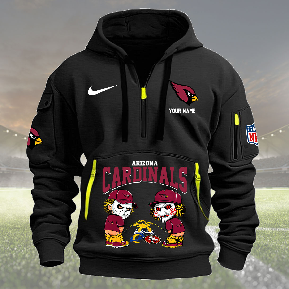Arizona Cardinals Personalized Quarter Zip Hoodie New Collection AZBTQZH000275