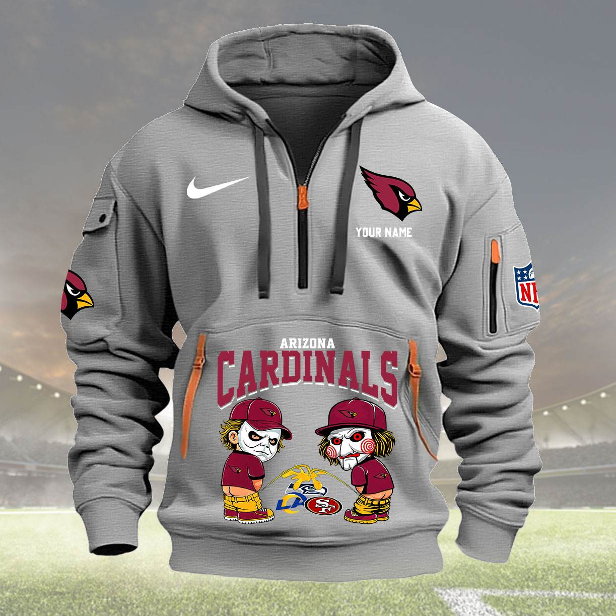 Arizona Cardinals Personalized Quarter Zip Hoodie New Collection AZBTQZH000275