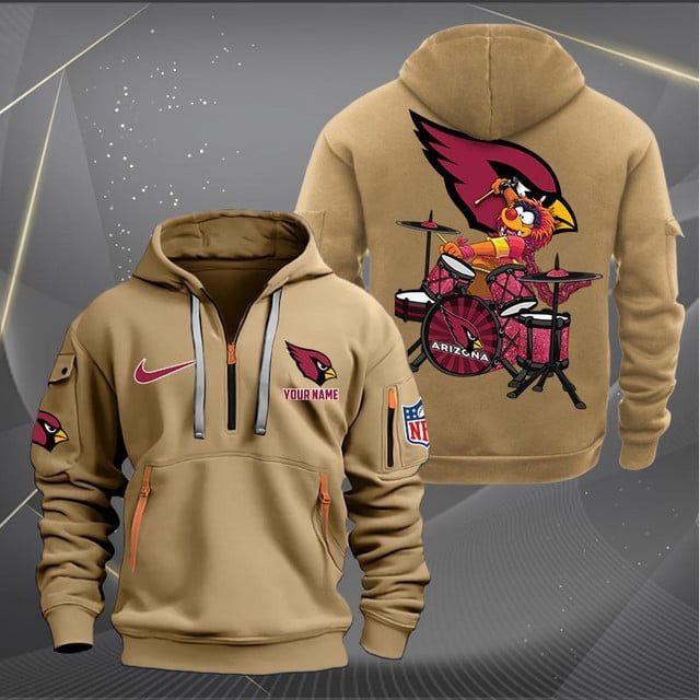Arizona Cardinals Premium Personalized Quarter Zip Hoodie AZBTCQZH000001