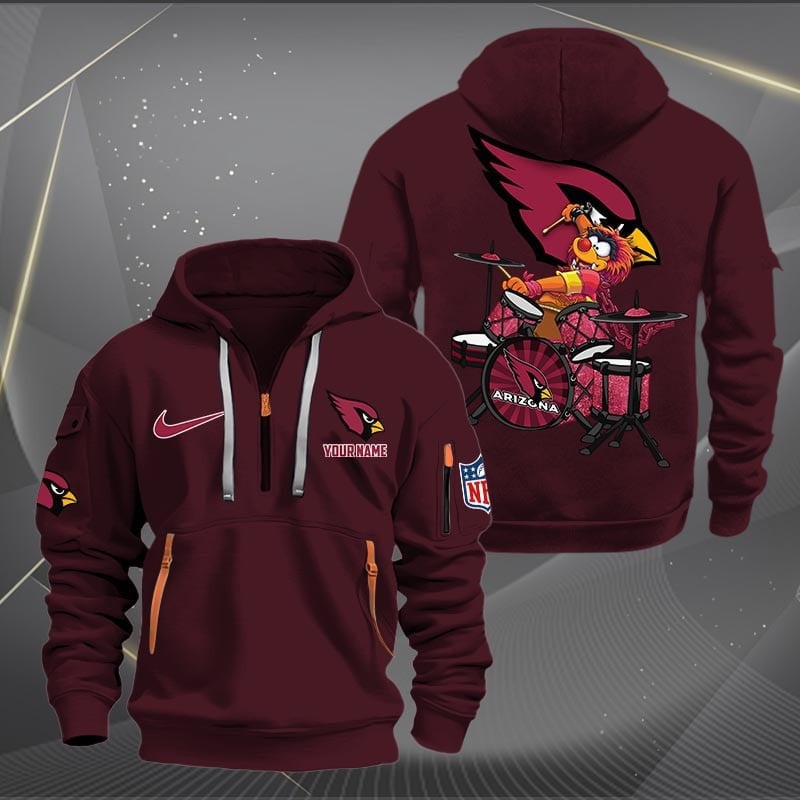 Arizona Cardinals Premium Personalized Quarter Zip Hoodie AZBTCQZH000001