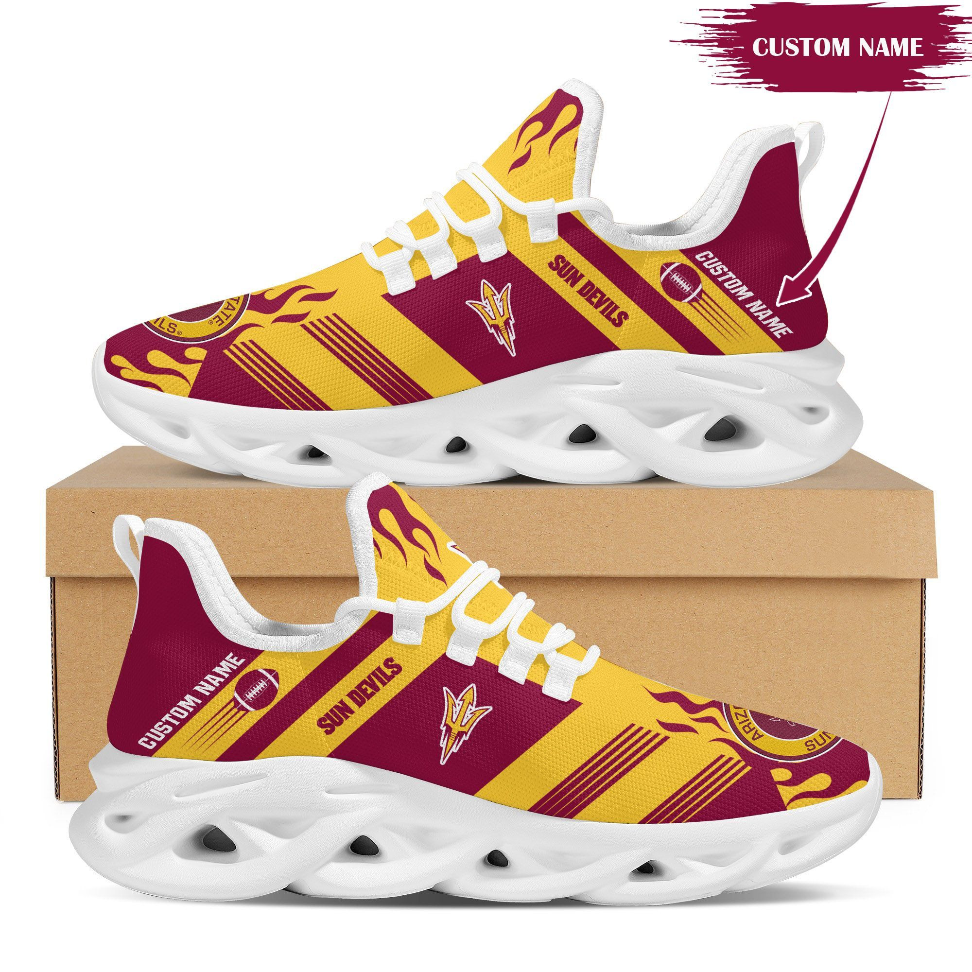 Arizona State Sun Devils Custom Personalized Max Soul Sneakers Shoes