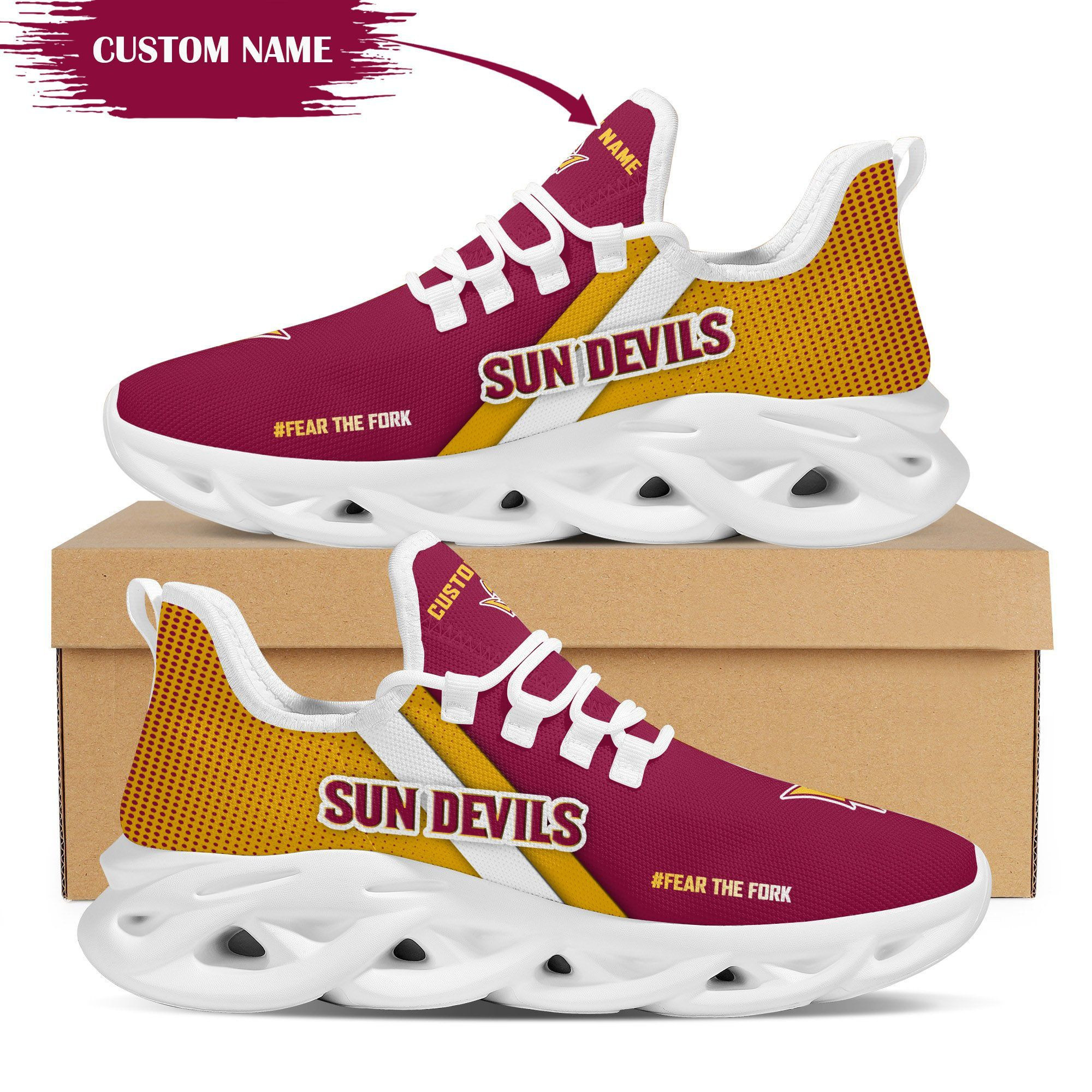 Arizona State Sun Devils Custom Personalized Max Soul Sneakers Shoes