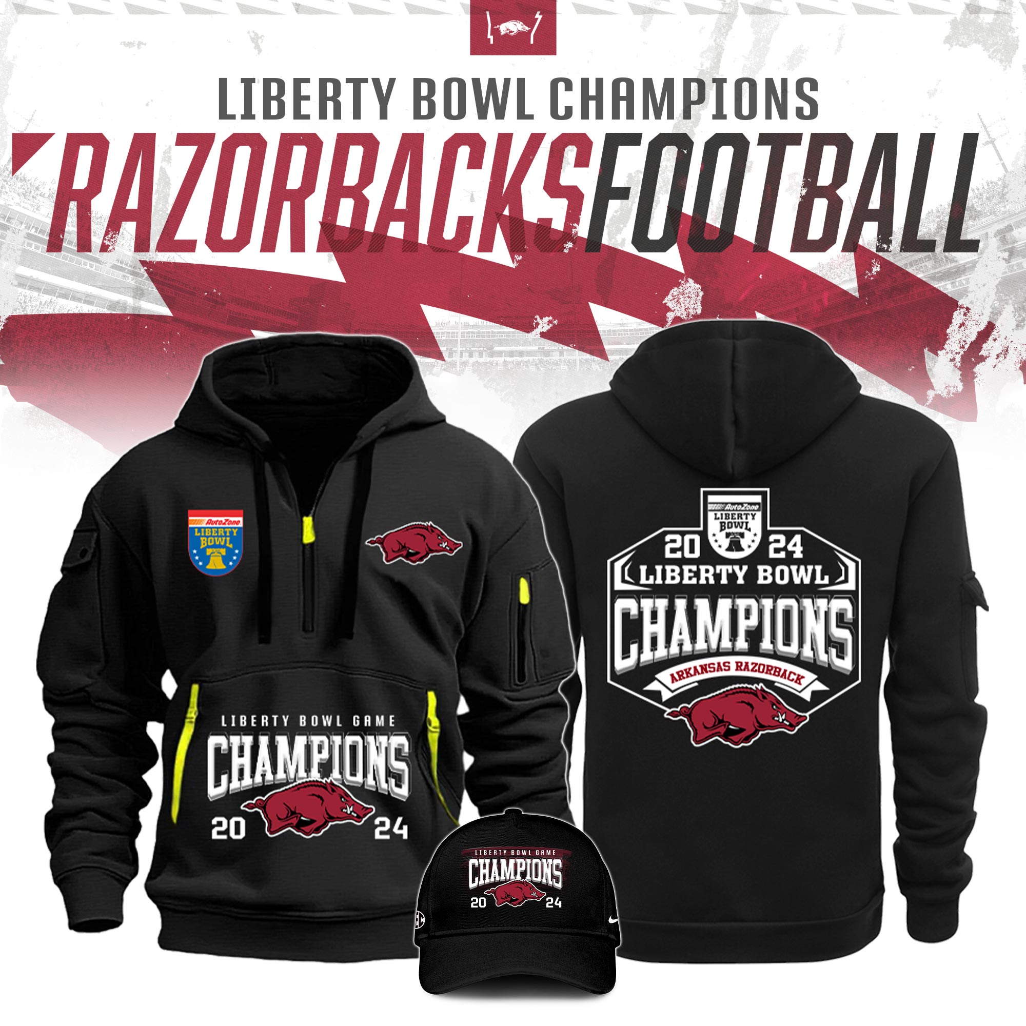 Arkansas Razorback Bowl Champion  New Hoodie