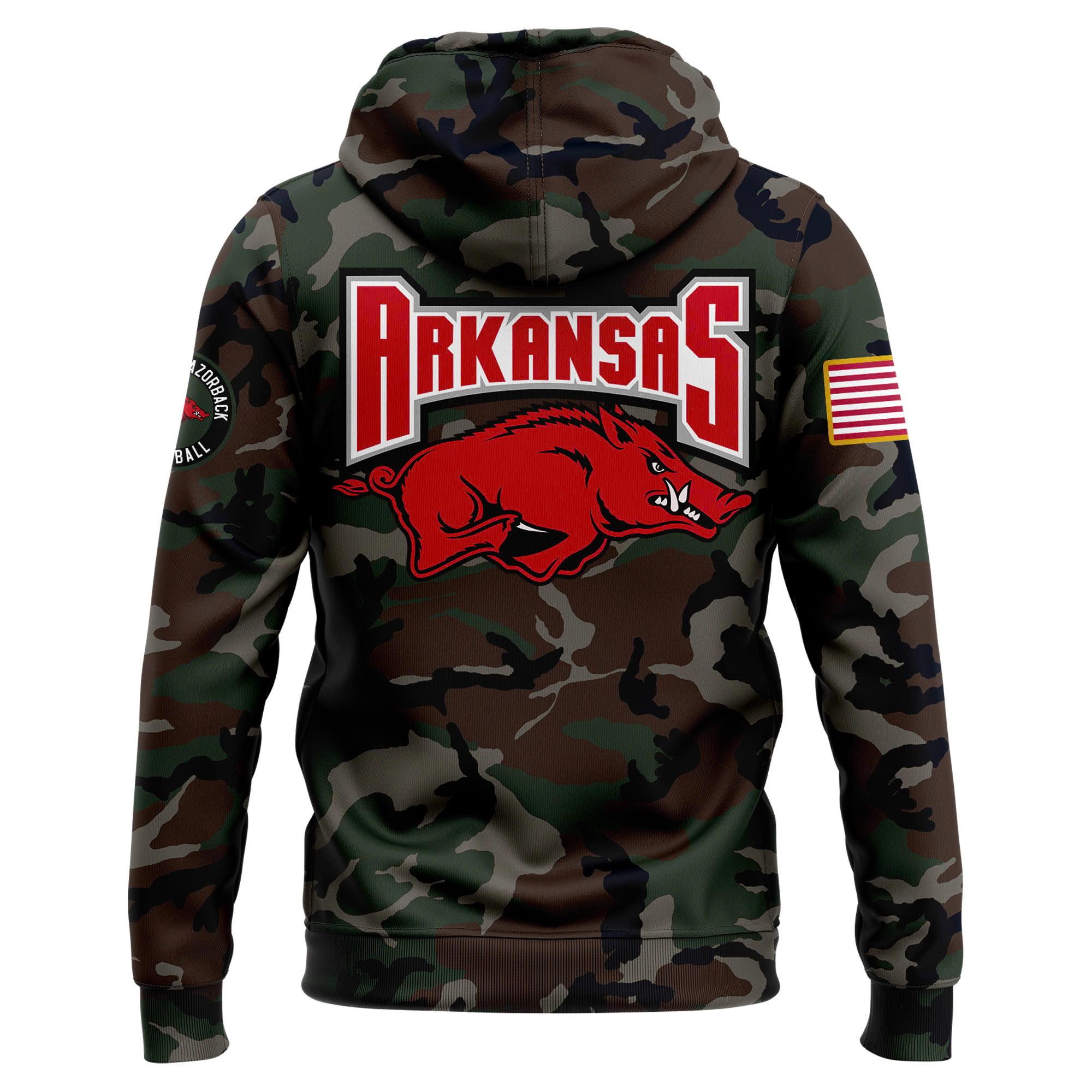 Arkansas Razorback Football Arctic Camo Salute to Service Club Fleece Pullover Hoodie