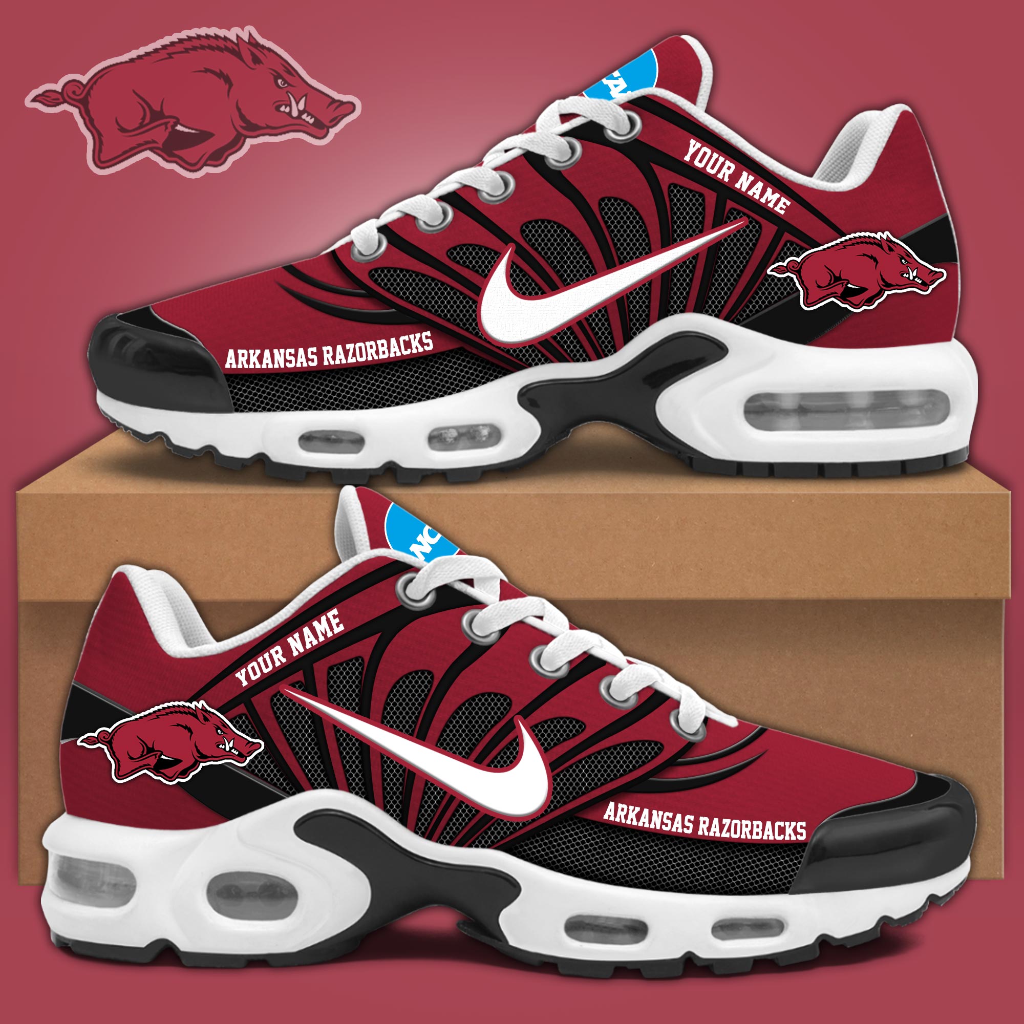 Arkansas Razorbacks Basketball  Air Max Plus Sneakers