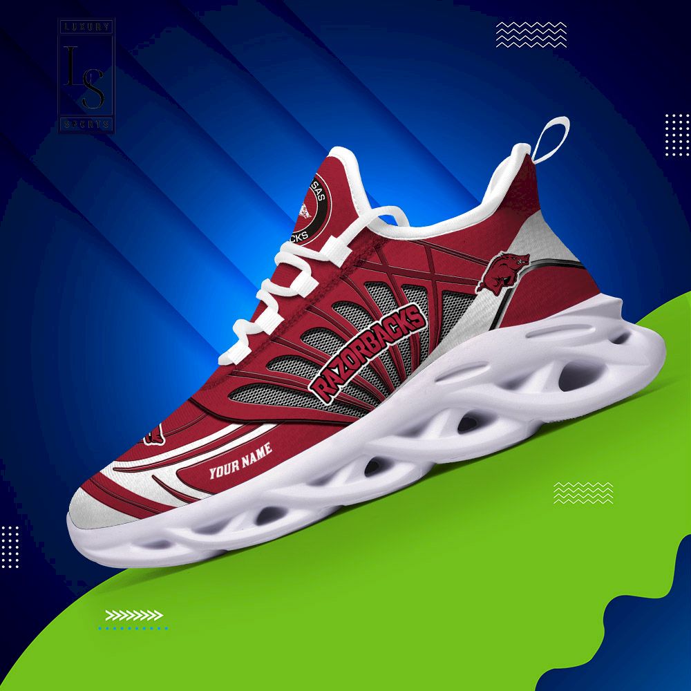 Arkansas Razorbacks Custom Name Max Soul Shoes