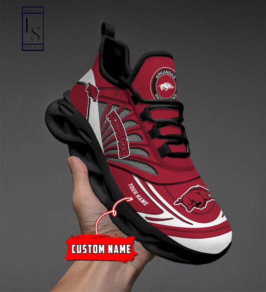 Arkansas Razorbacks Custom Name Max Soul Shoes
