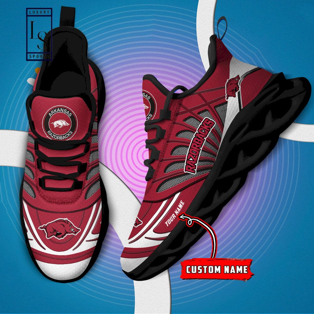 Arkansas Razorbacks Custom Name Max Soul Shoes