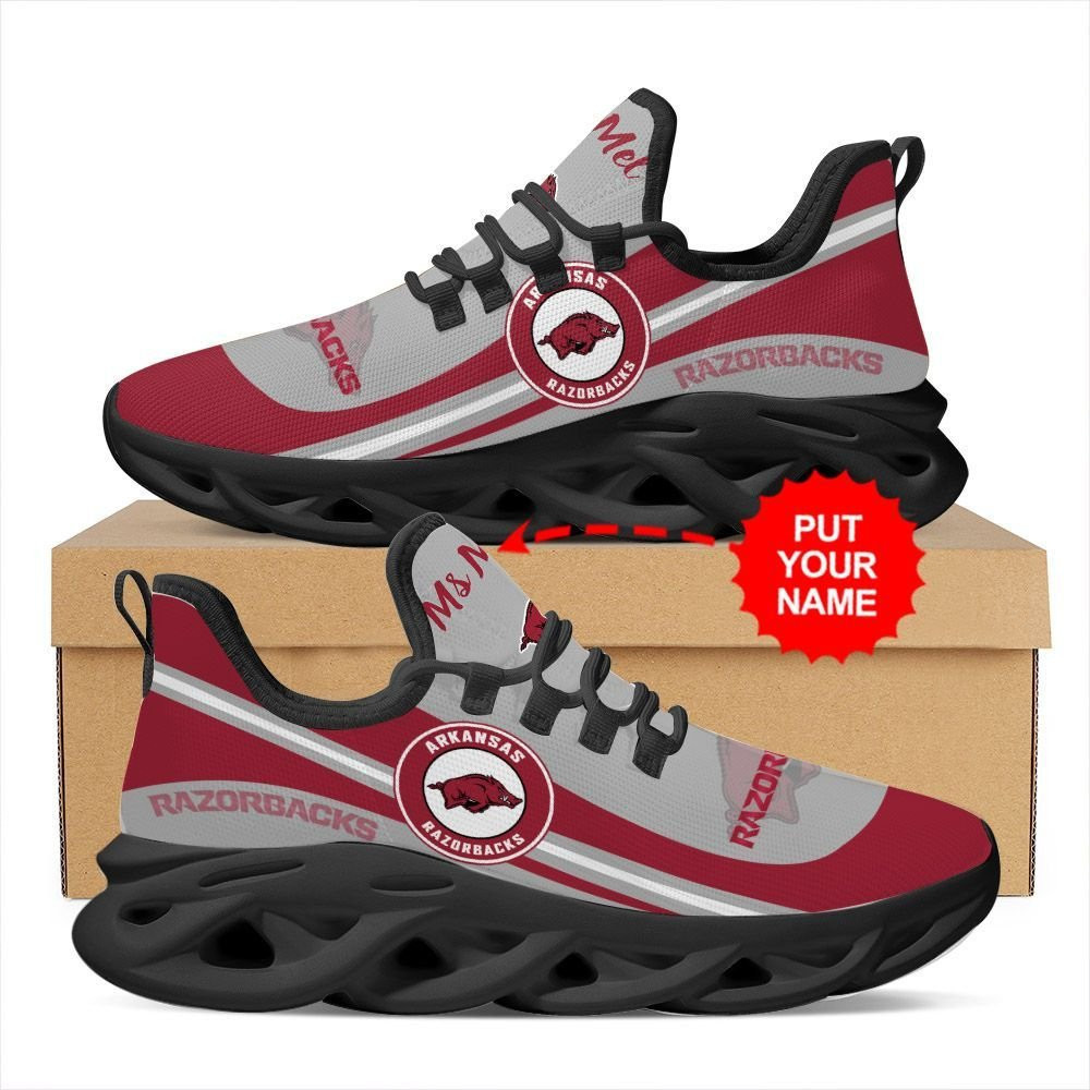 Arkansas Razorbacks Custom Name Personalized Max Soul Sneakers Shoes