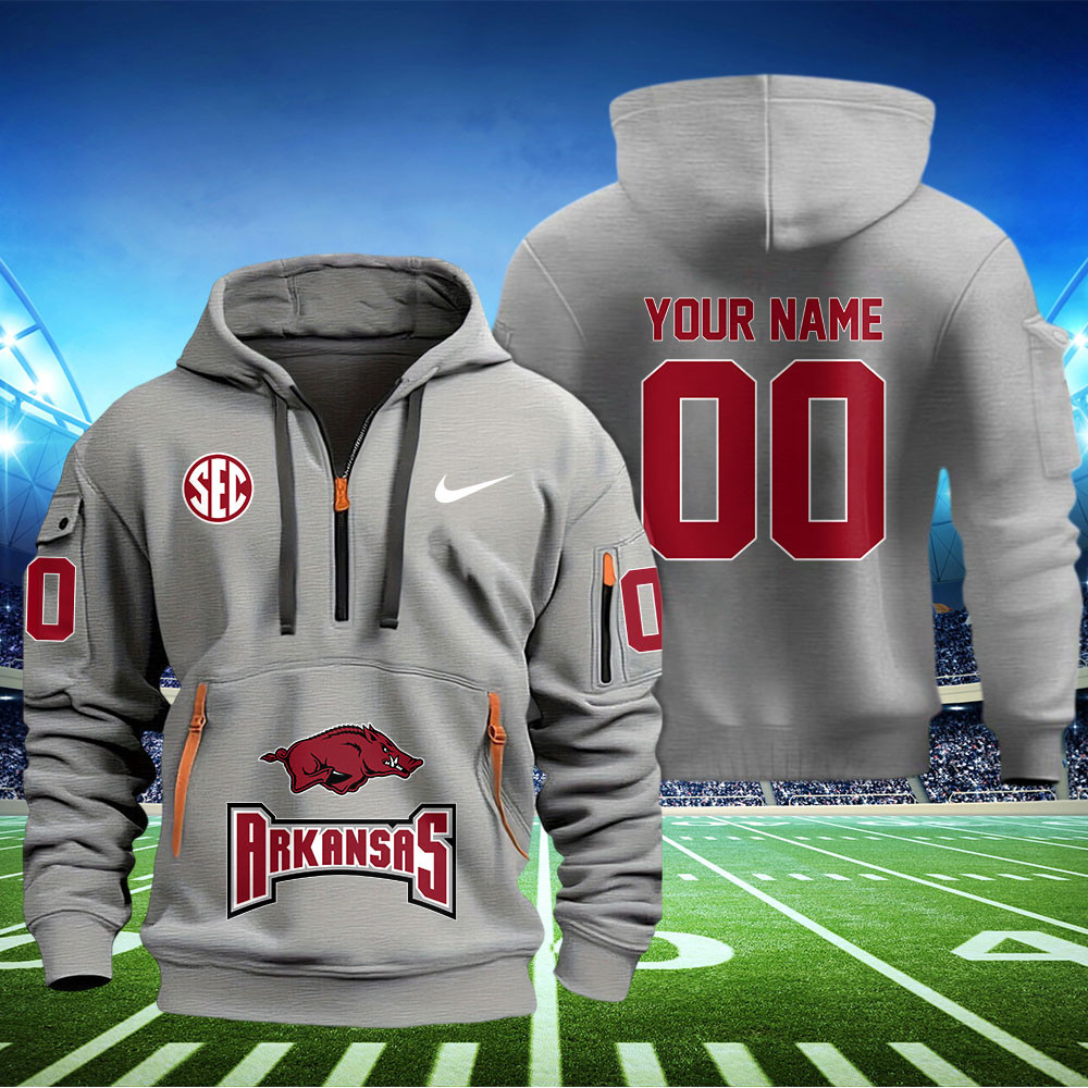 Arkansas Razorbacks Football Quarter Zip Hoodie